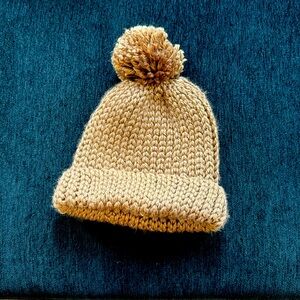 Mauve custom made knit winter beanie.